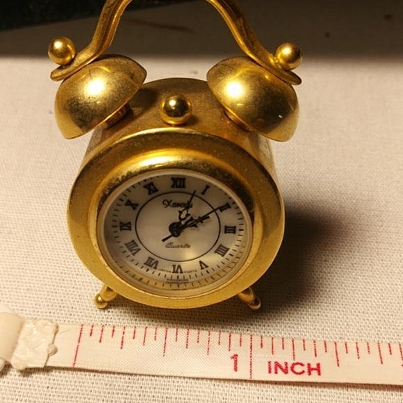 Mantel Carriage Clock  Gold Tone Mini Size - Picture 4 of 5